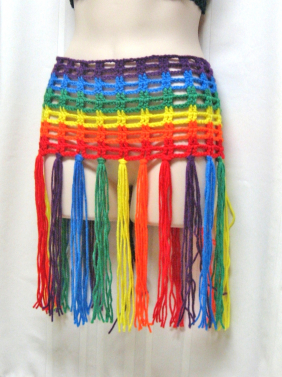 Rainbow Fringed Skirt