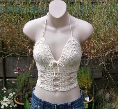 Cream Halter Top   $36.00 Available to Order