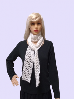 Soft White Sparkly Skinny Scarf   $20.00