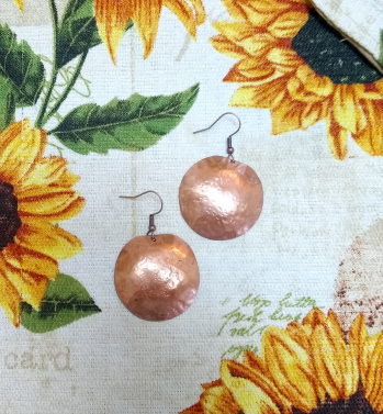 Round Domed Copper Earrings $20.00