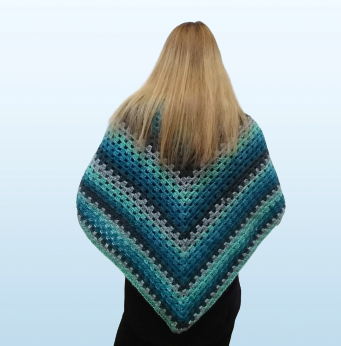 Grey and Turquoise Shawl   $50.00  SOLD