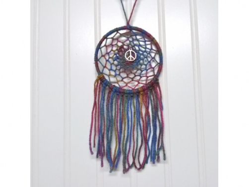 Mandala/Dreamcatcher with Peace Sign Charm $12.00