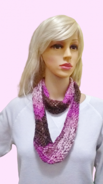 Pink and Brown Skinny Infinity Scarf   $15.00