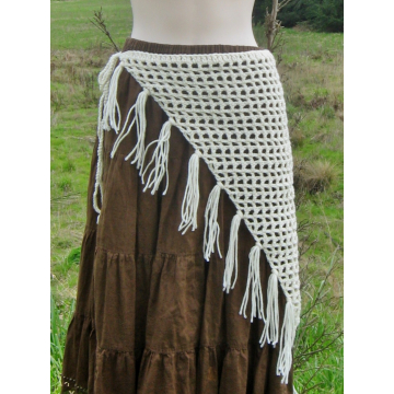Cream Hip Scarf/Bikini Coverup