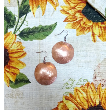 Round Domed Copper Earrings $20.00