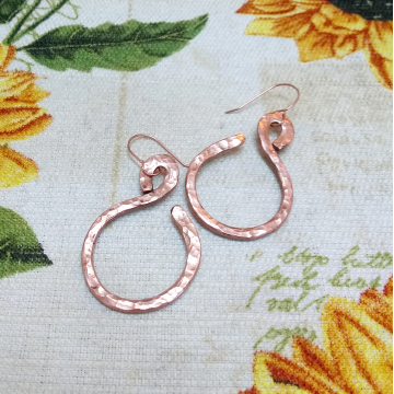 Open Loop Copper Earrings $14.00