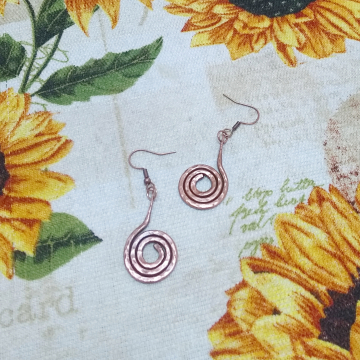 Spiral Copper Earrings $15.00