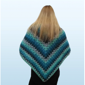 Grey and Turquoise Shawl   $50.00  SOLD