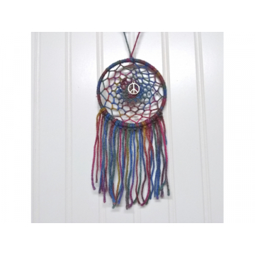 Mandala/Dreamcatcher with Peace Sign Charm $12.00